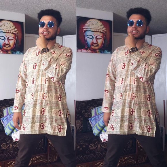 Egyptian Indian style 3rd eye long fitting shirt - Picture 2 of 9